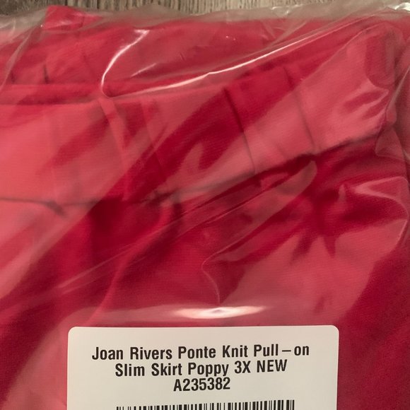 NWT JOAN RIVERS PONTE PULL-ON POPPY SKIRT 3X - Picture 10 of 10